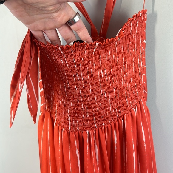 Sacking & Babi Reid Dress Striped Orange Shibori- Anthropologie Size 2 - Picture 14 of 16